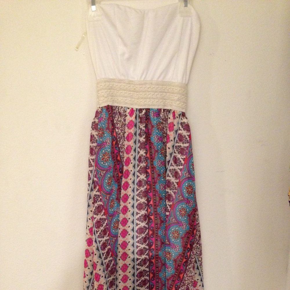 Wild daisy brand Strapless gypsy boho dress small